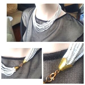White seed bead necklace
